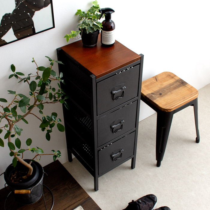 ヴィンテージ調ドロワーチェスト BILLS〔ビルズ〕 [幅32] 3ドロワー