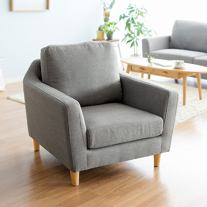 1人掛けソファ パーソナルチェア ポケットコイル 天然木脚 LAURU