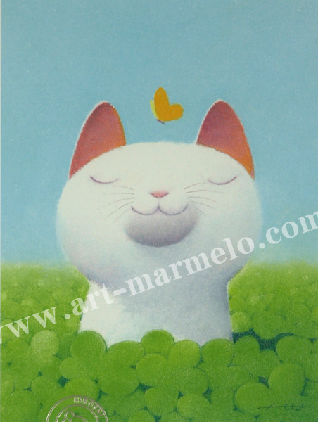 渡辺宏「緑色の午後」 エディションナンバー入り限定版画