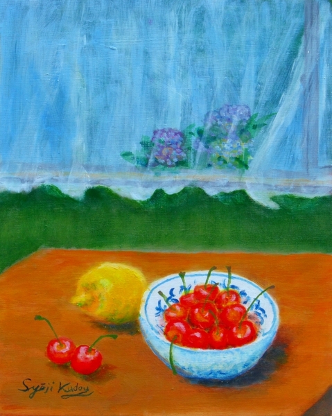 パンジーの花とレモン」 by Urara｜Artmeter｜暮らしを彩るアートが