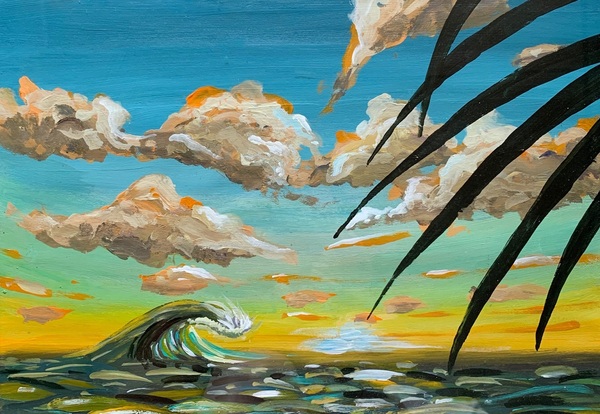 サンセット サーフ」 by keiju｜Artmeter｜暮らしを彩るアートが