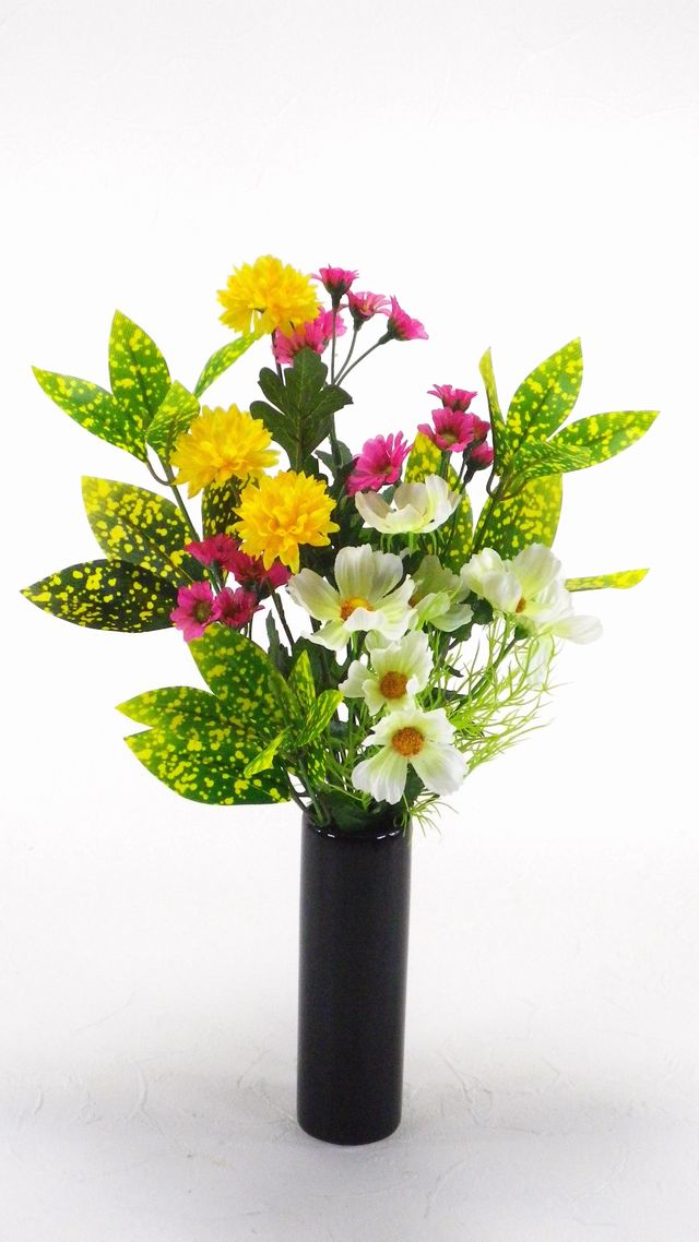 造花用花器】ブラックスリムフラワーベースS／黒 ｜造花・仏花・供花