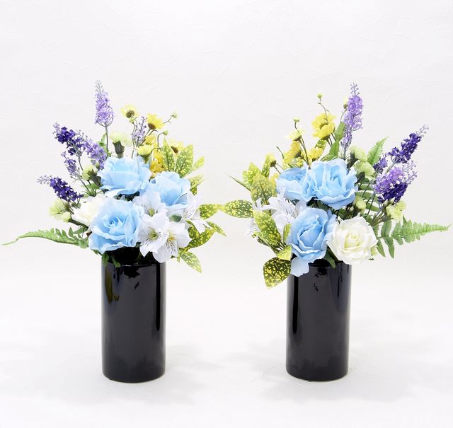 造花用花器】ブラックスリムフラワーベースM／黒 ｜造花・仏花・供花