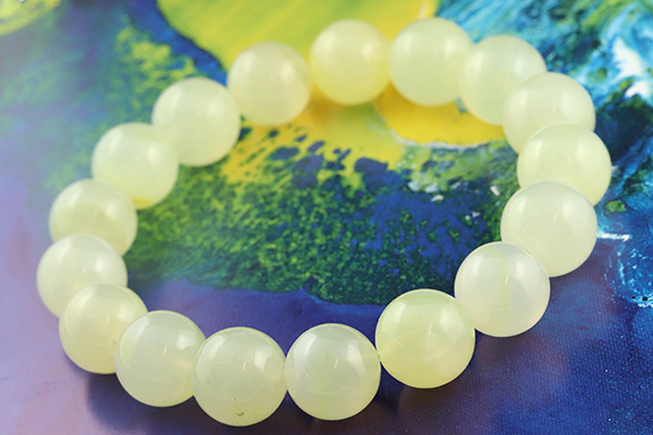 特選品】中国雲南省産イエロースミソナイトブレスレット（鑑別書付き
