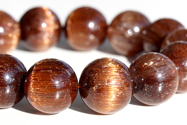 特選品】ブラウンキャッツアイルチルクォーツ15.5mmブレスレッSA-004