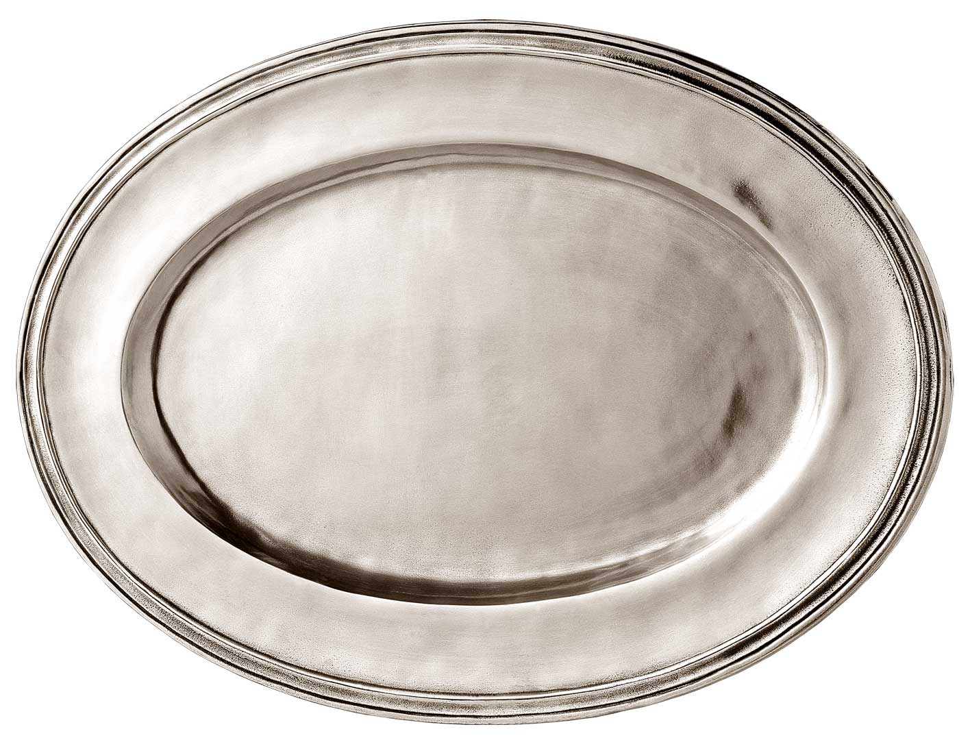 Oval platter, grey, Pewter, cm 51x37 by Cosi Tabellini