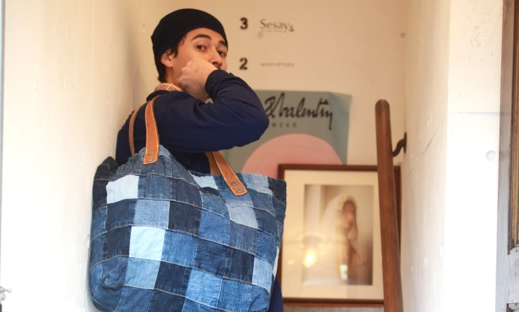 大容量収納可能なパッチワークトートバッグ デニム雑貨の通販 デニム