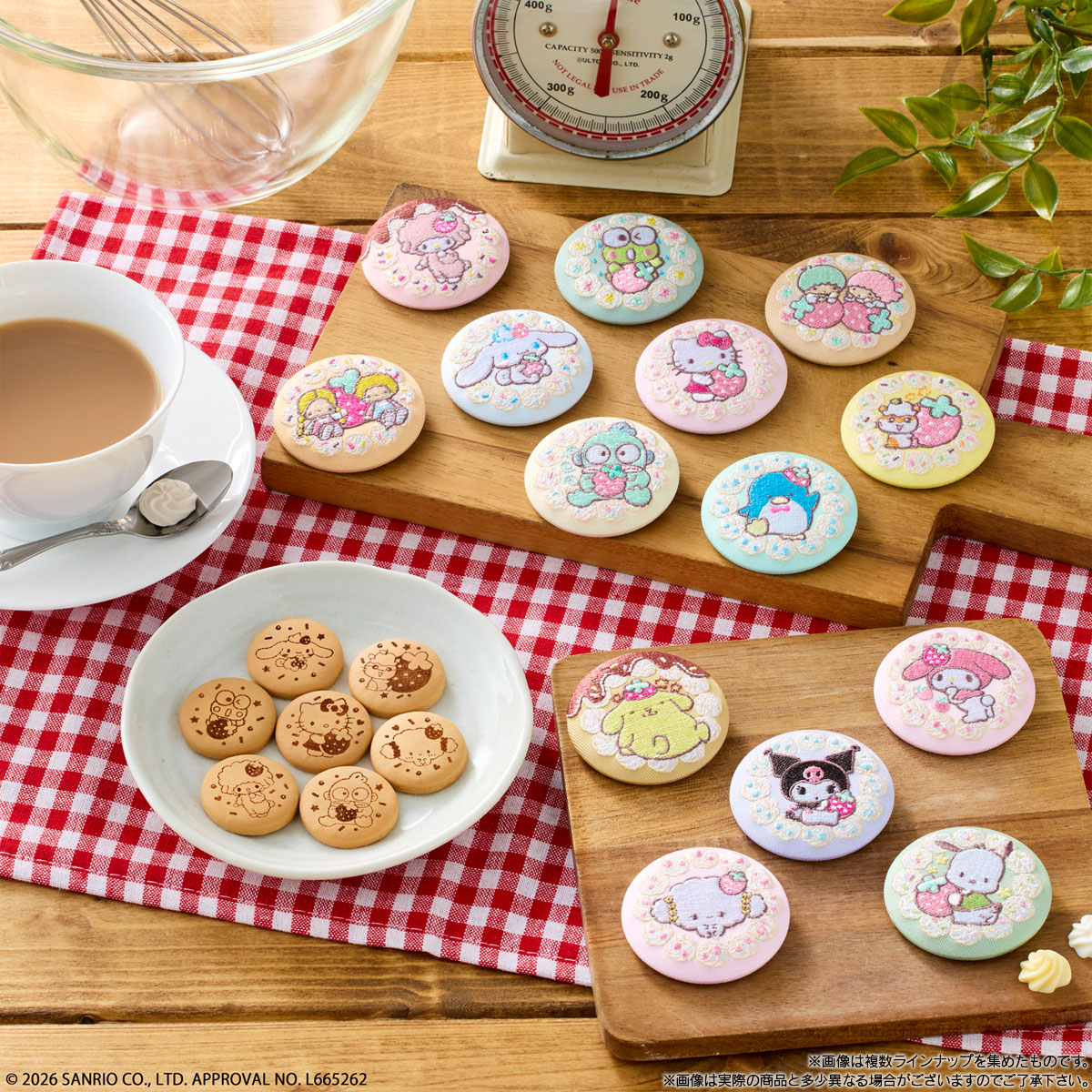 サンリオキャラクターズ 刺繍缶バッジビスケット4｜発売日：2026年8月