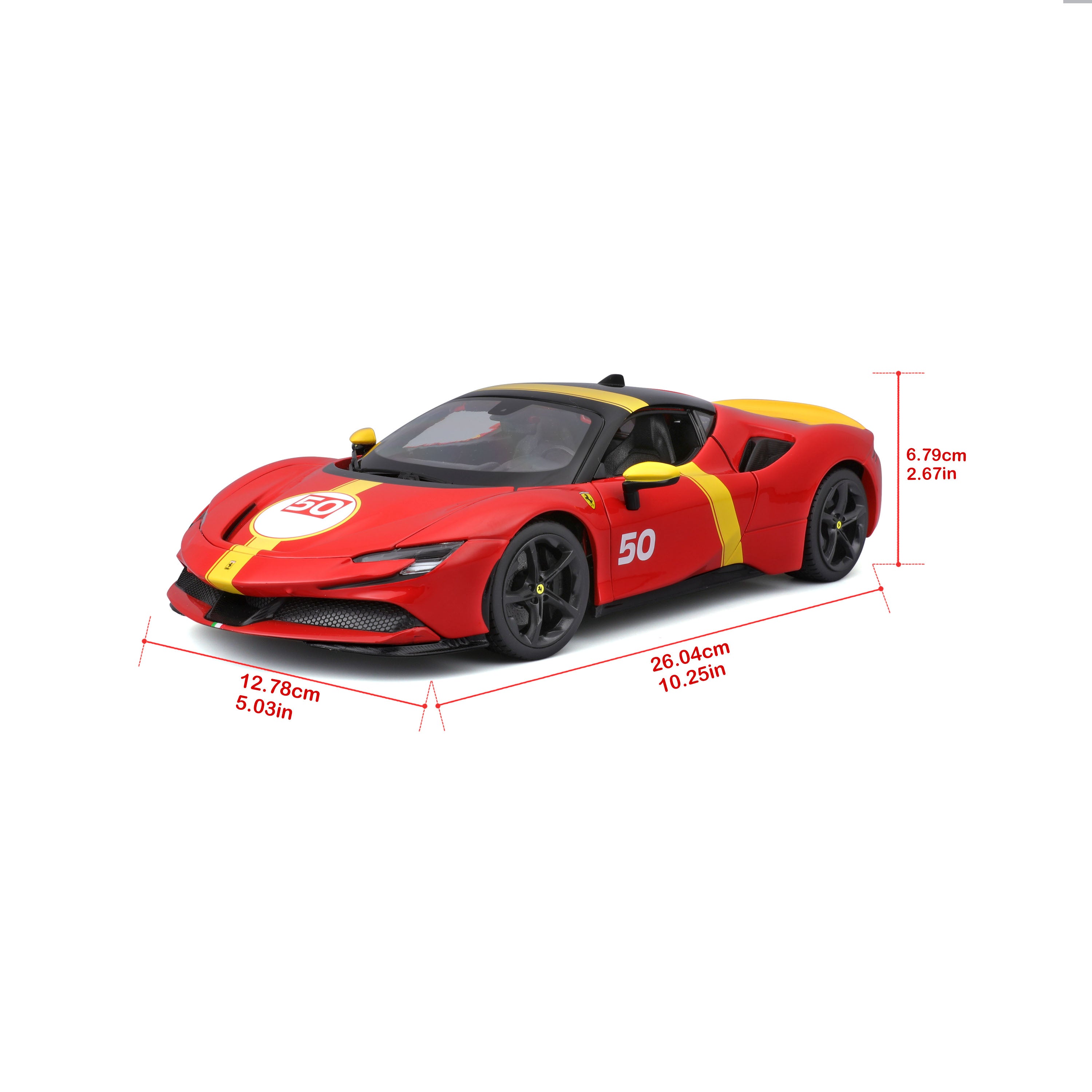Ferrari SF90 Stradale Le Mans Livery 1:18 Red Yellow | Burago – Burago