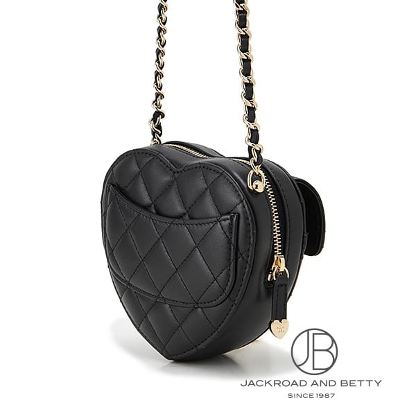 マトラッセ ハート チェーン クラッチ バッグ ブラック 黒[AP2784