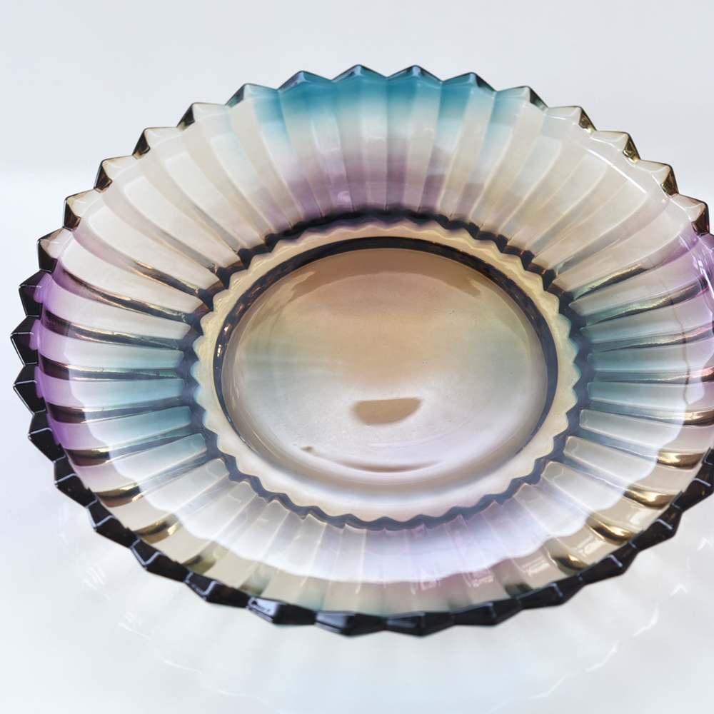 ボヘミアン調 オーロラ ガラスプレート(皿) 幅29.5cm | ロココ調家具