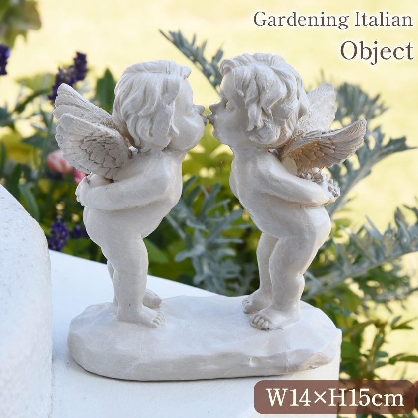 ガーデニング イタリアン オブジェ エンジェルキス 高さ15cm | ロココ
