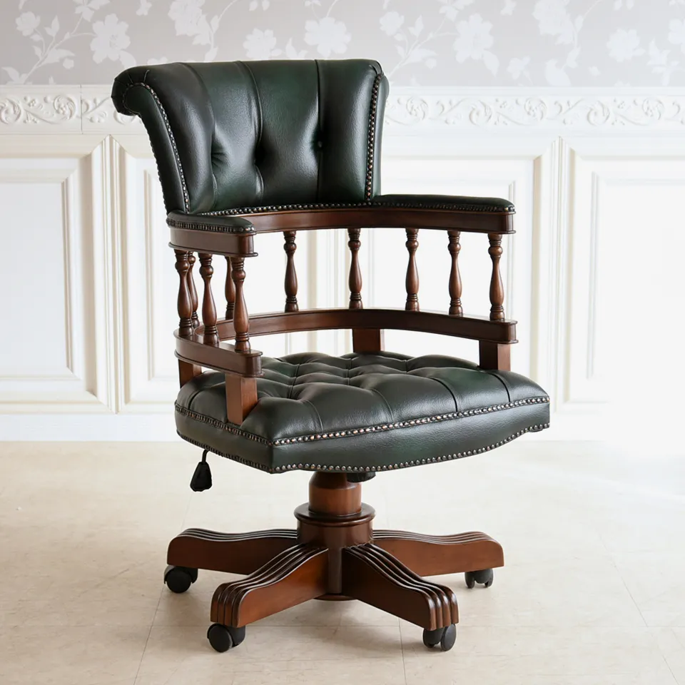 エミール 昇降式 プレジデントチェア ブラウン 幅67cm | ロココ調家具