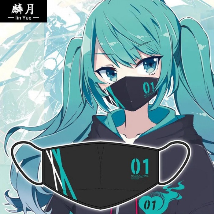 漫画風かわいい洗えるマスクブランド初音ミク布マスク純綿 柔らかい肌