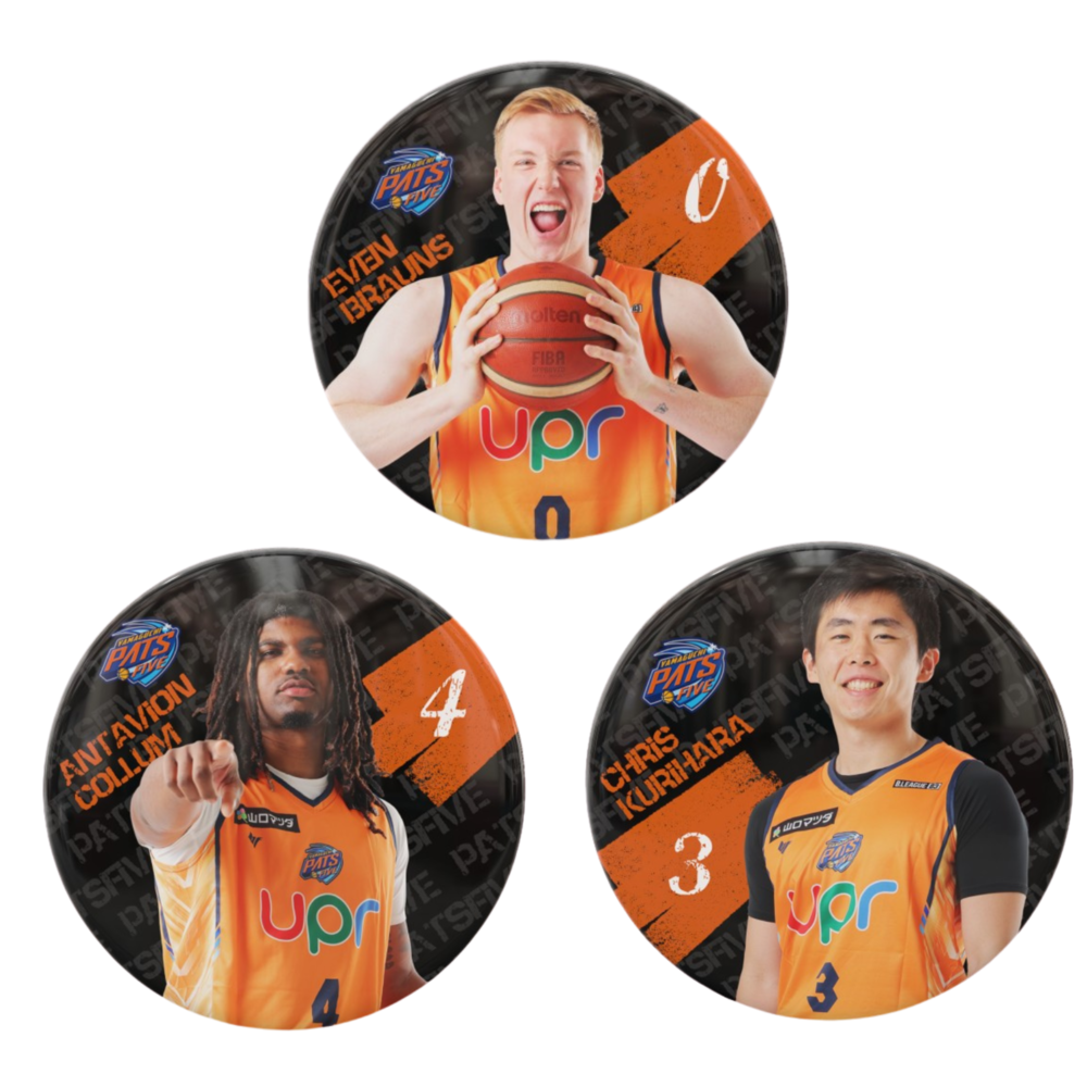 選手缶バッジ（ランダム）3個セット ｜山口パッツファイブ｜B.LEAGUE