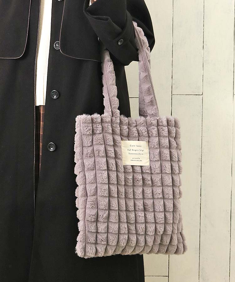 ポコポコファートート バッグ BAG ファーバッグ ファー エコファー