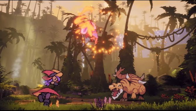 2.5Dで描かれる大迫力の合体技！『クロノ・トリガー』風ピクセルアート