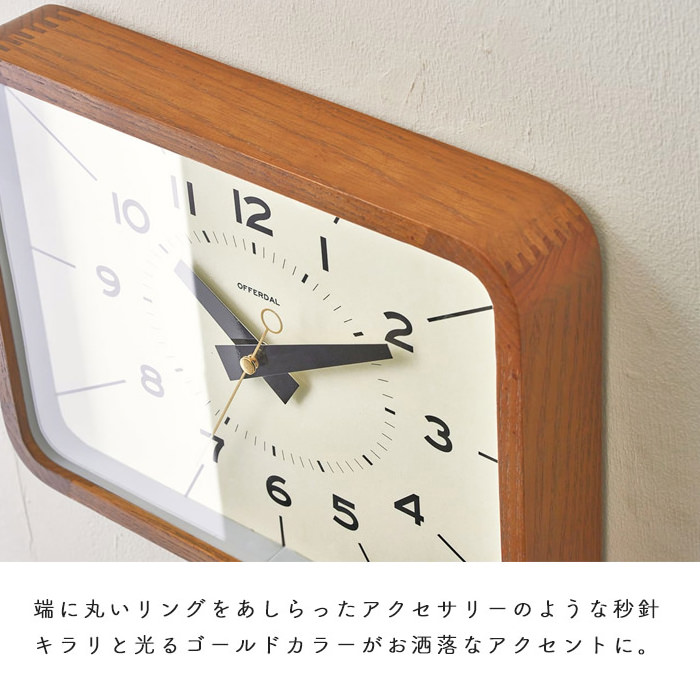 Retro wood frame 壁掛け時計・スイープムーブメント式｜照明の