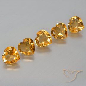 Shop natural 4.29ct 濃いオレンジゴールド シトリン gems, ハート型