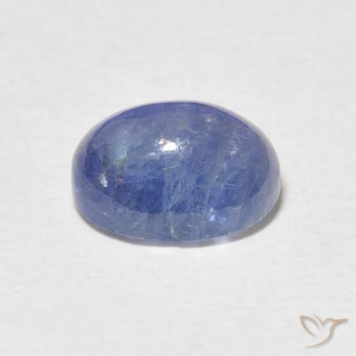 3.87カラットの天然ディープブルータンザナイト、オーバルカット、半透明