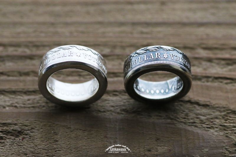 モルガンダラーコインリング 銀貨をリングに加工 平打ちリング