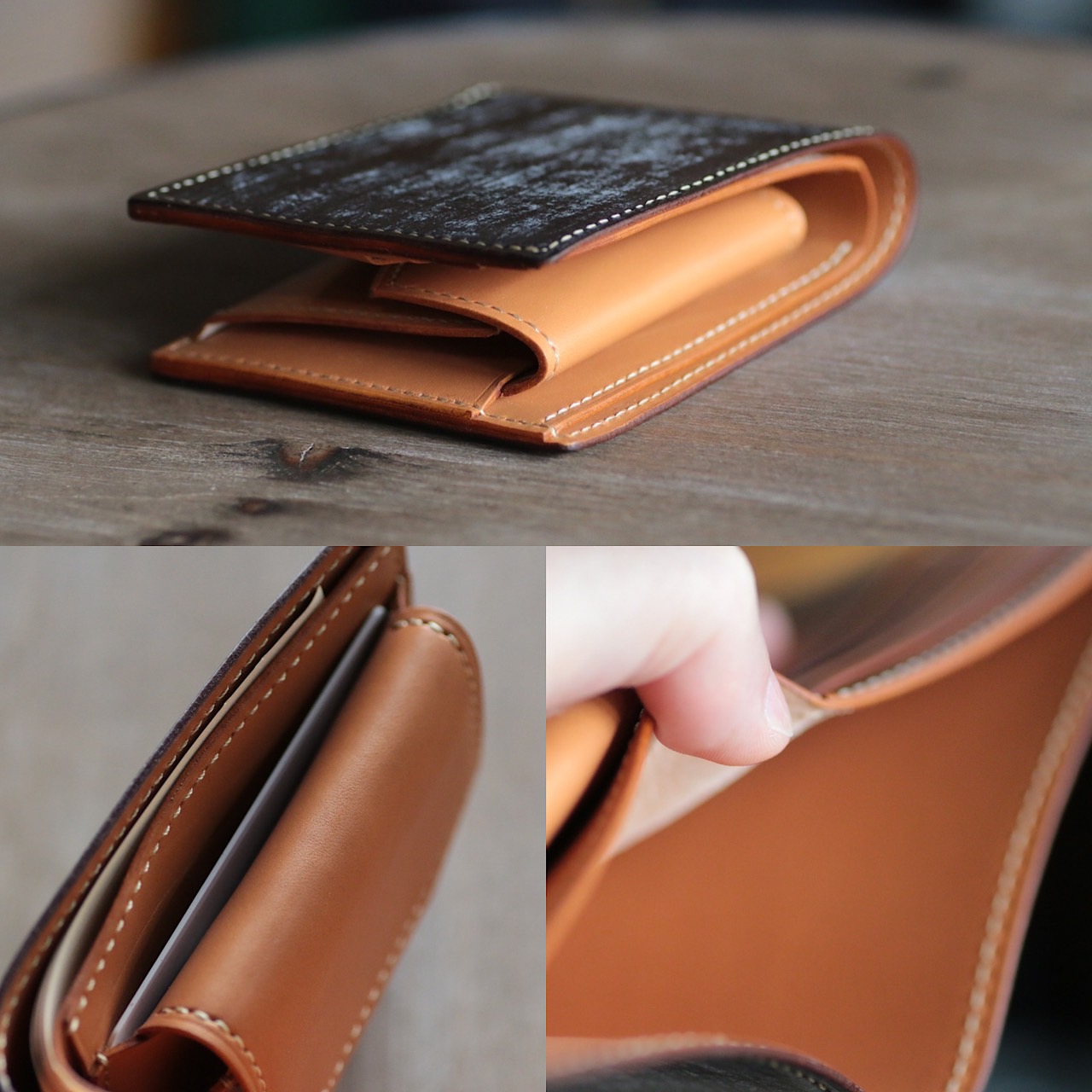 自分の好みの革や色でオーダーメイドできるショートウォレット
