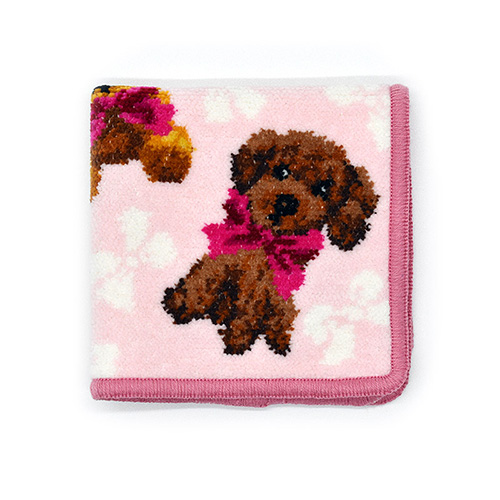 総柄プードル ハンカチ CZGDCSH1-BR | ソノタゲンセン | GREEN DOG