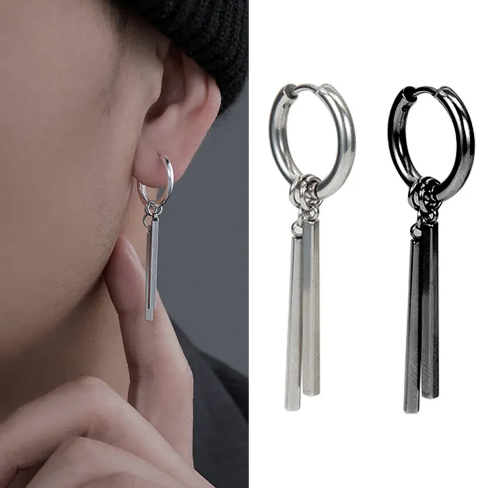 ダブルスティックチャーム ピアス イヤリング: ステンレスピアス