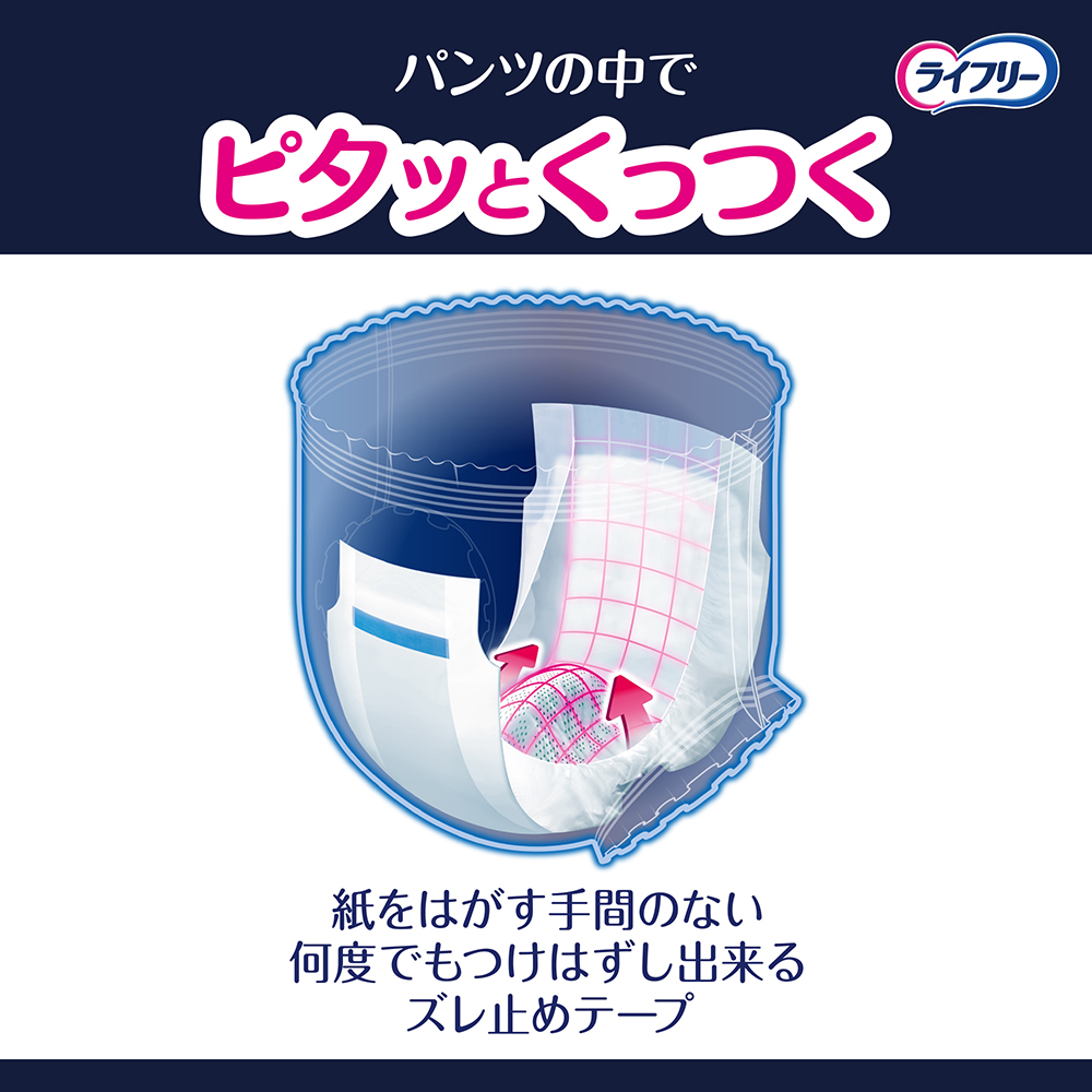 ライフリー ズレずに安心 紙パンツ用尿とりパッド 夜用 4回吸収42枚