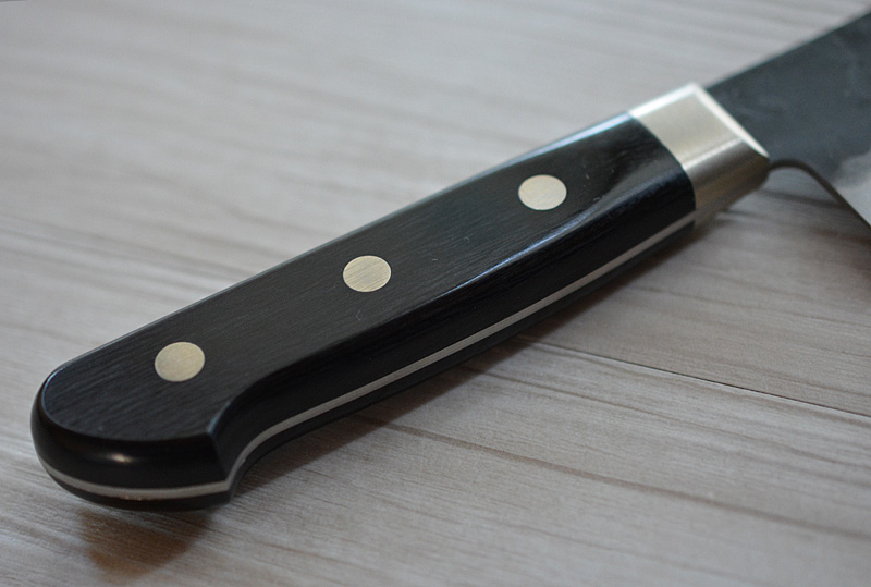 禅鳳作 青紙スーパー鋼 黒打牛刀包丁 21cm