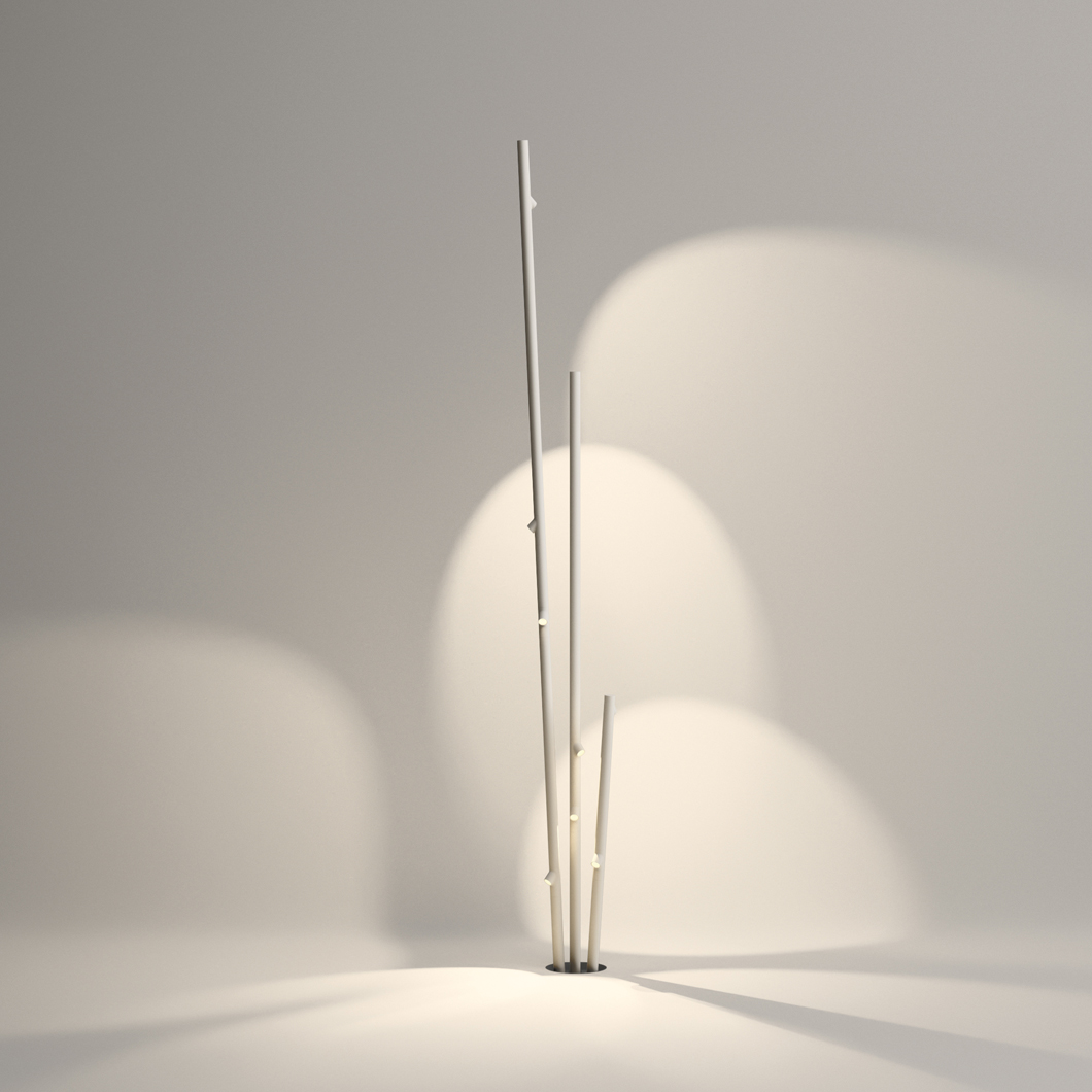 Vibia Bamboo Triple Exterior Floor Lamp | Darklight Design