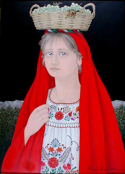 栗原喜依子 メキシコの少女（油彩4F）