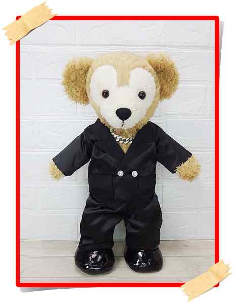 予約受付中】ダッフィー 衣装 Sサイズ (身長43cm) LIVE 黒ジャケット