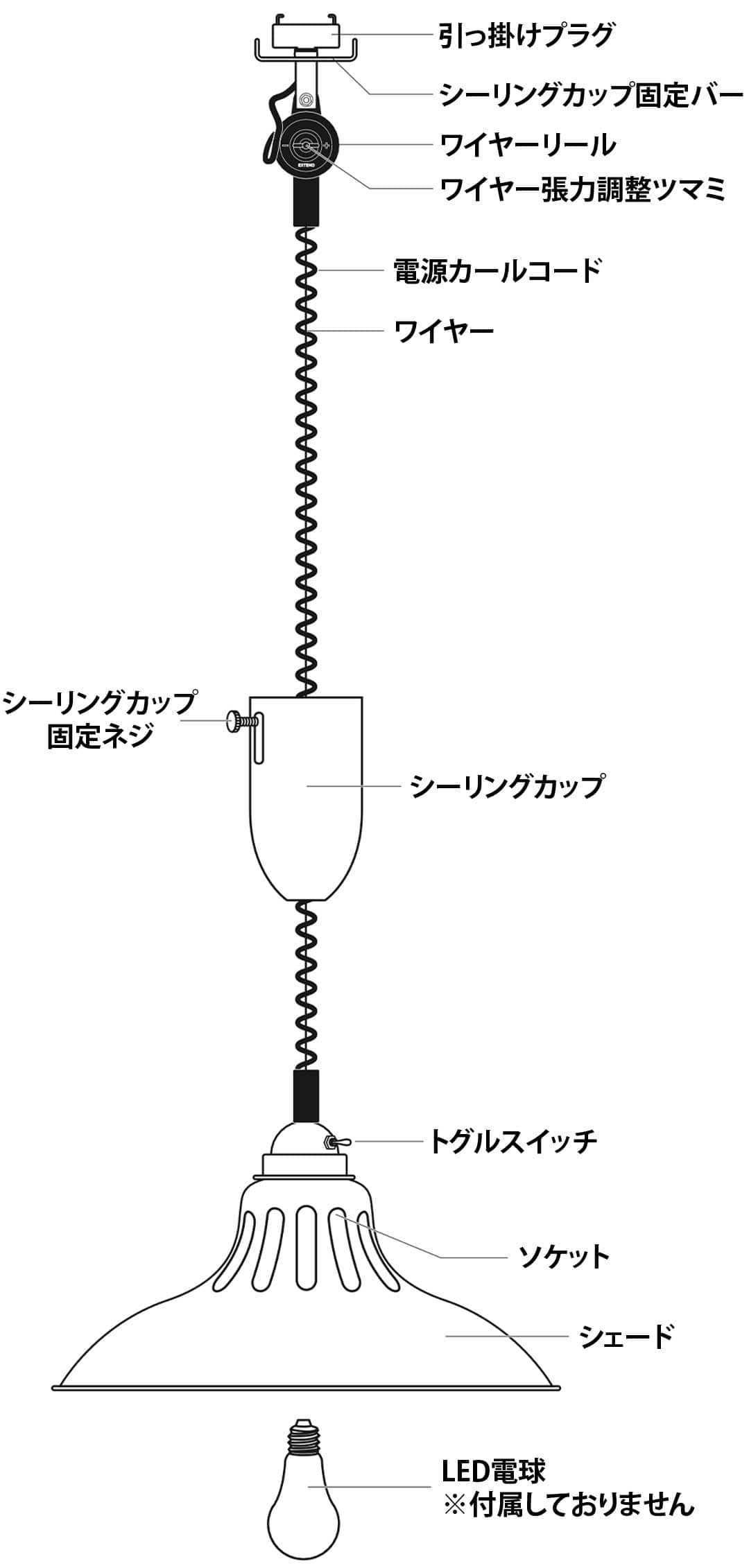 DULTON ONLINE SHOP | EXTENSION PENDANT WORK LAMP RAW(RAW): 家具