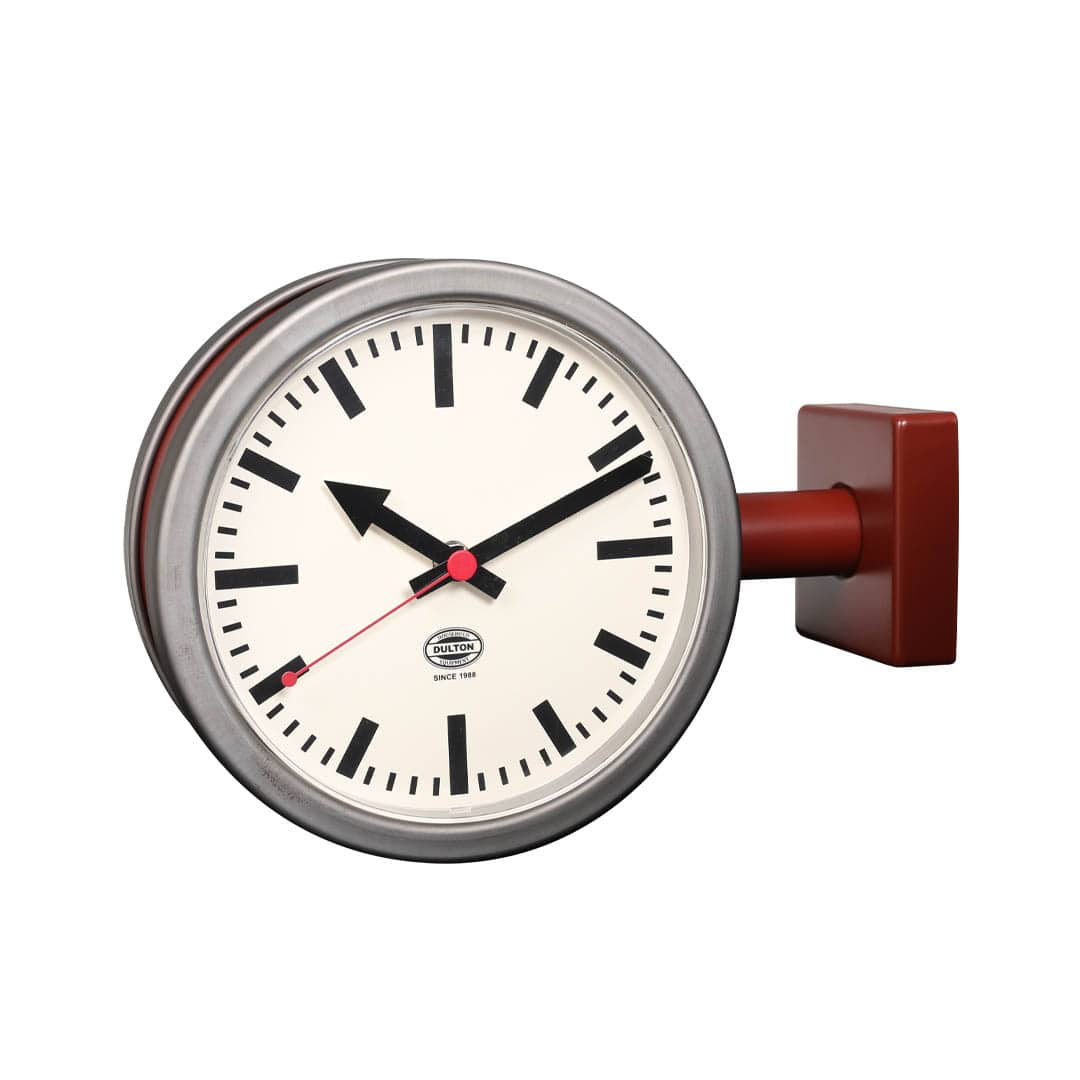 DULTON ONLINE SHOP | DOUBLE FACE CLOCK 170D2 MAT BRICK/RAW(MAT