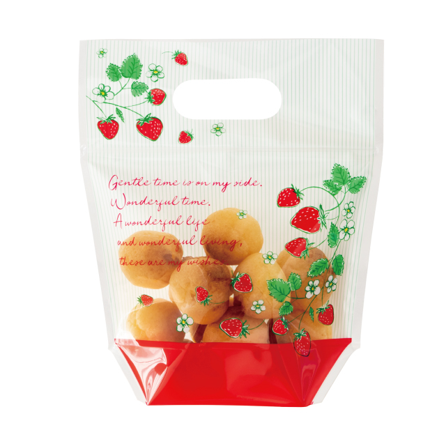 いちごジップ付バッグ-XS(W170(100)×D70×H220): ラッピング袋｜ギフト