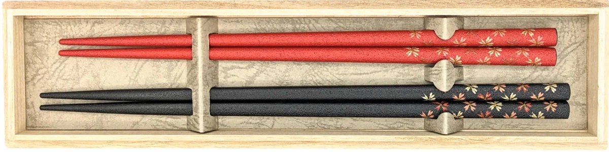 送料無料】輪島塗乾漆蒔絵箸 桜 夫婦箸セット【桐箱入】 - お買い物