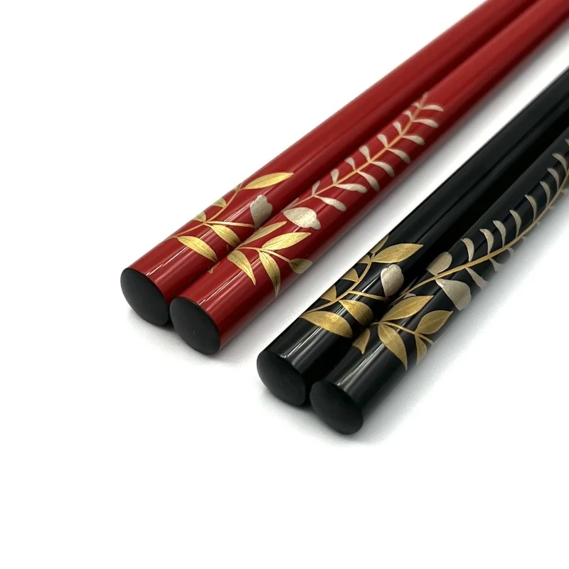 送料無料】輪島塗 蒔絵箸 藤 夫婦箸セット【桐箱入】 - お買い物｜日本