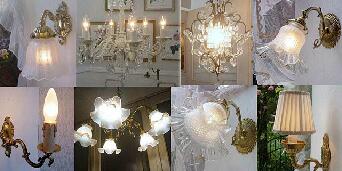 フランスアンティーク調ガラスランプシェード（ガラスシェード