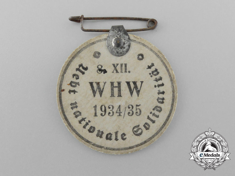 A 1934/35 Winter Aid Of The German People “Bring National