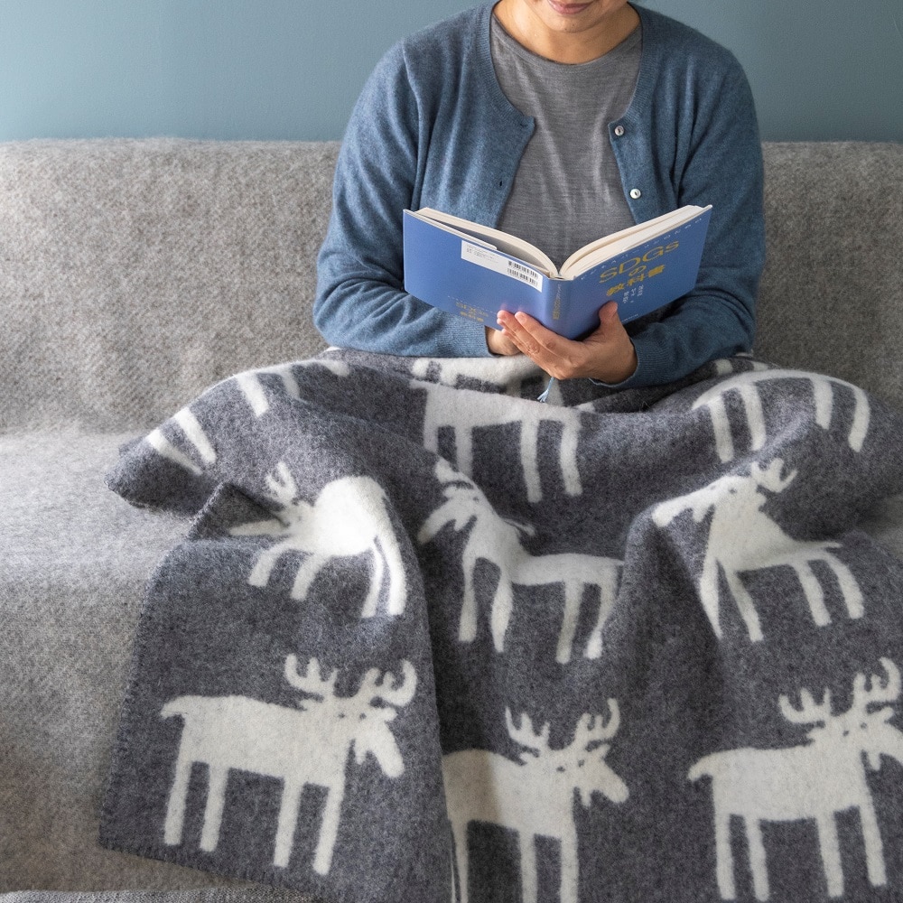 KLIPPAN/クリッパン ウール ハーフブランケット ベングトのムース