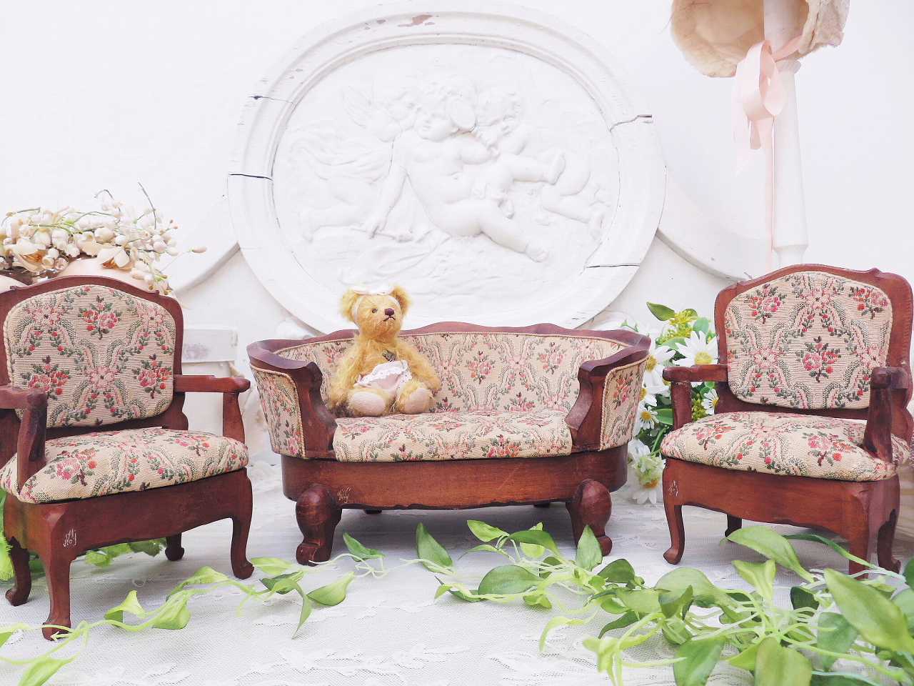 レア ドール用 ソファ＆チェアセット - 薔薇と天使のアンティーク