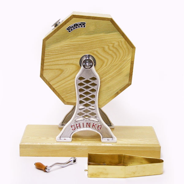 1000球用 高級 木製ガラポン抽選器 SHINKO製 国産 [金色受皿付] ～抽選