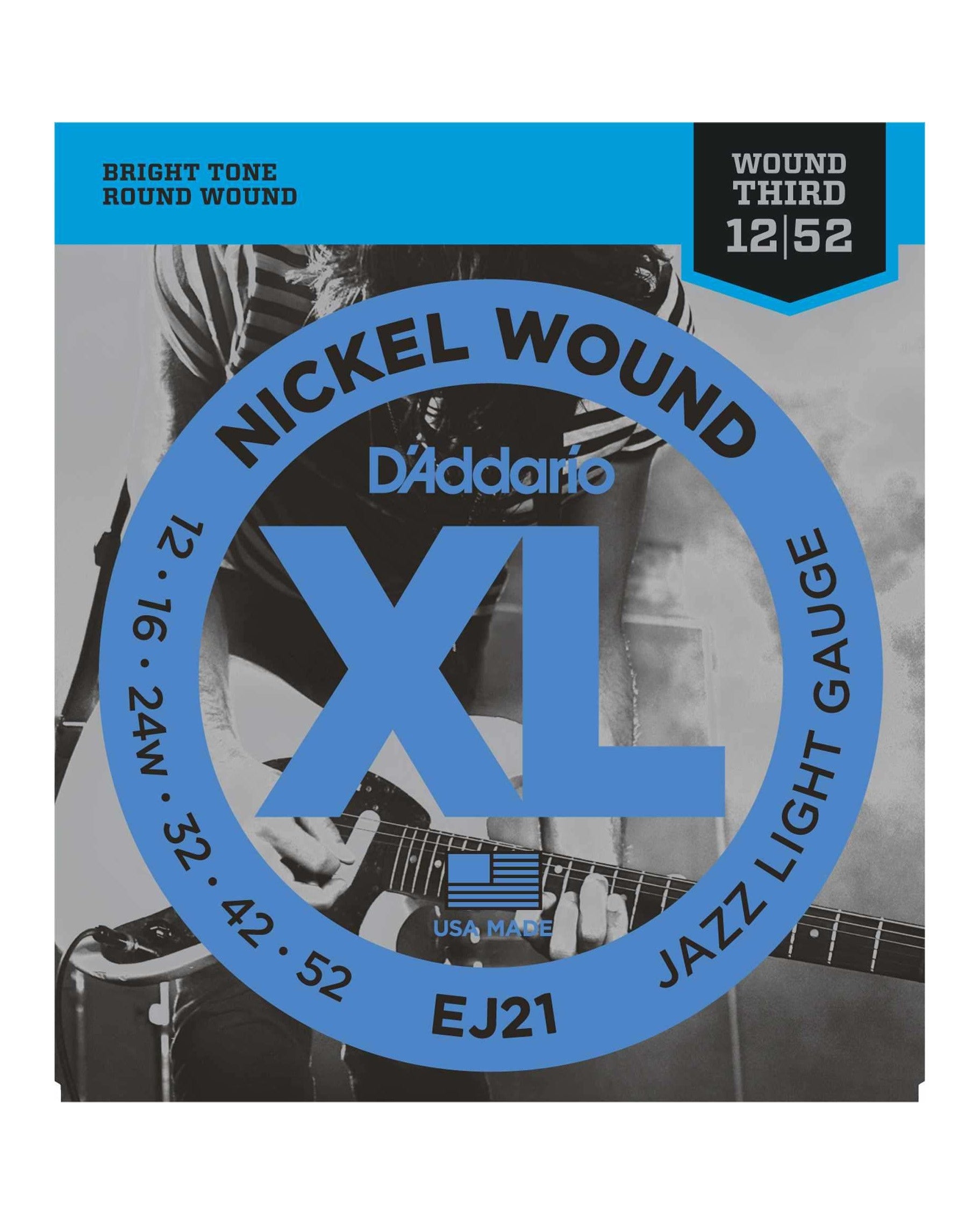 D'Addario EJ21 XL Nickel Round Wound Jazz Light Gauge Electric