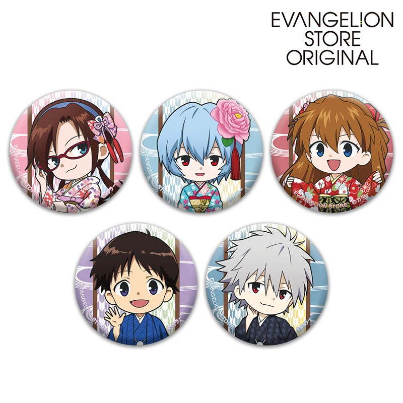 EVA STOREオリジナル 缶バッジセット/晴れ着デフォルメ: グッズ・雑貨