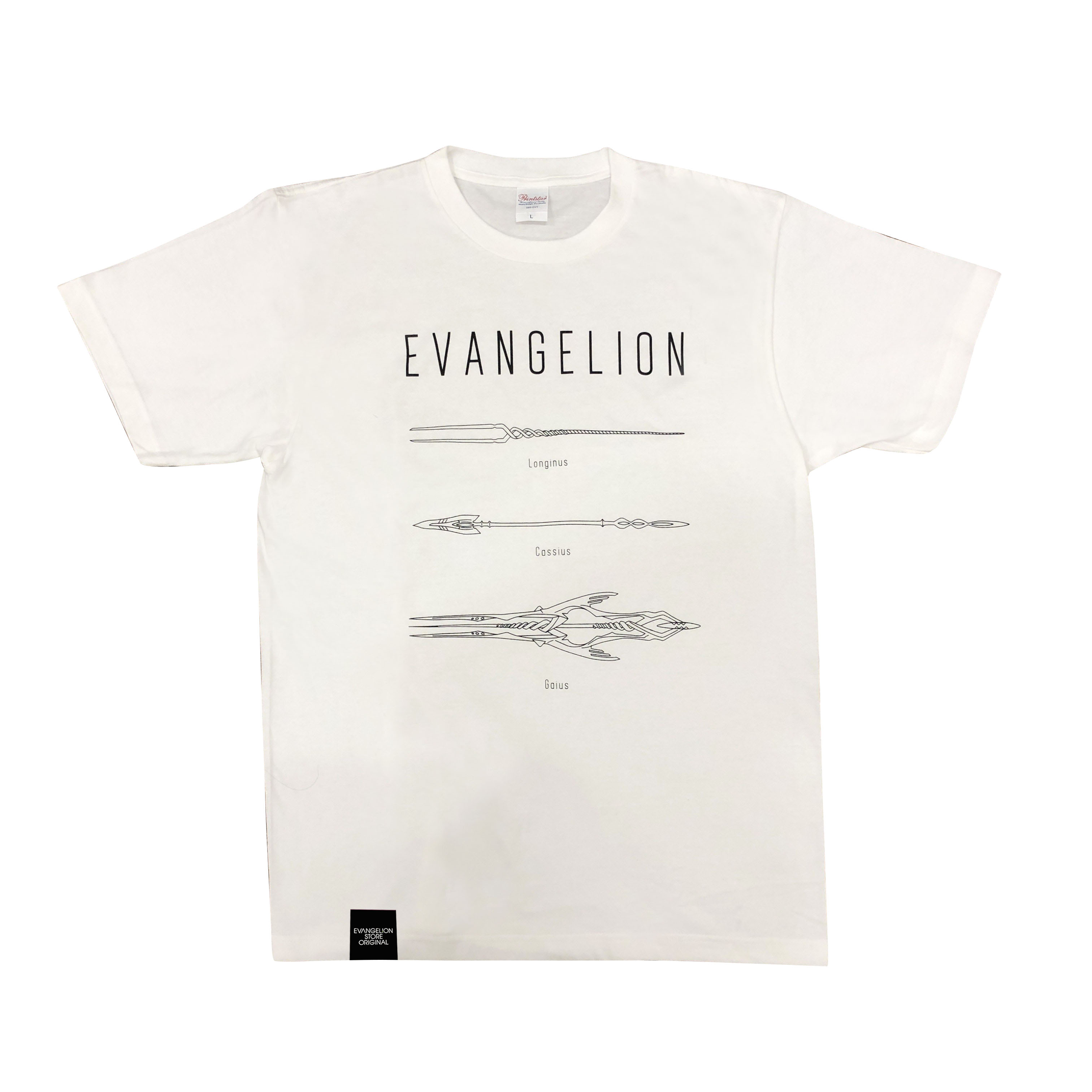 EVA STOREオリジナル Tシャツ/3本の槍/ホワイト/チャコールグレー