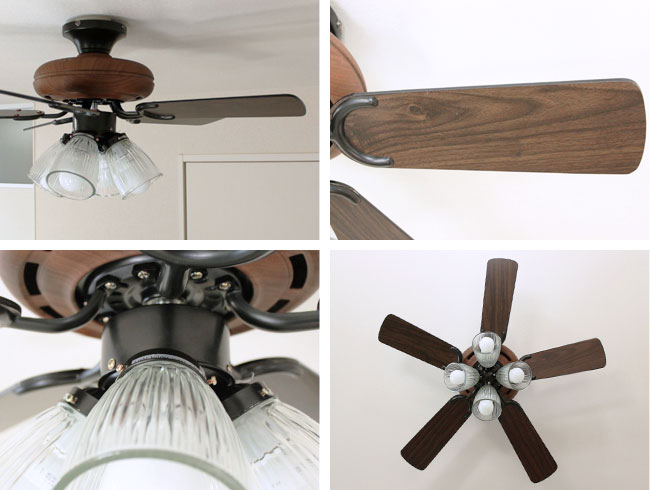 5 Blade ceiling fan 4 Light BR BRID[メルクロス]製シーリングファン