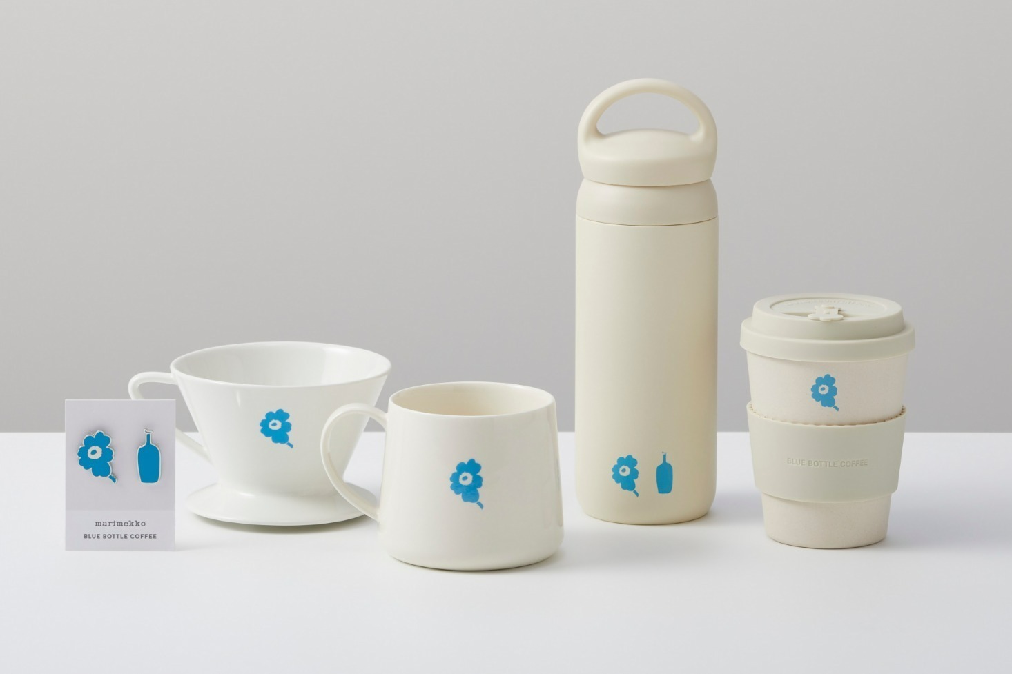 ブルーボトルコーヒー×マリメッコの限定グッズ、“ブルーのウニッコ柄