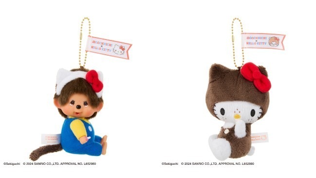 モンチッチ×ハローキティ、猫耳モンチッチやそばかすキティの