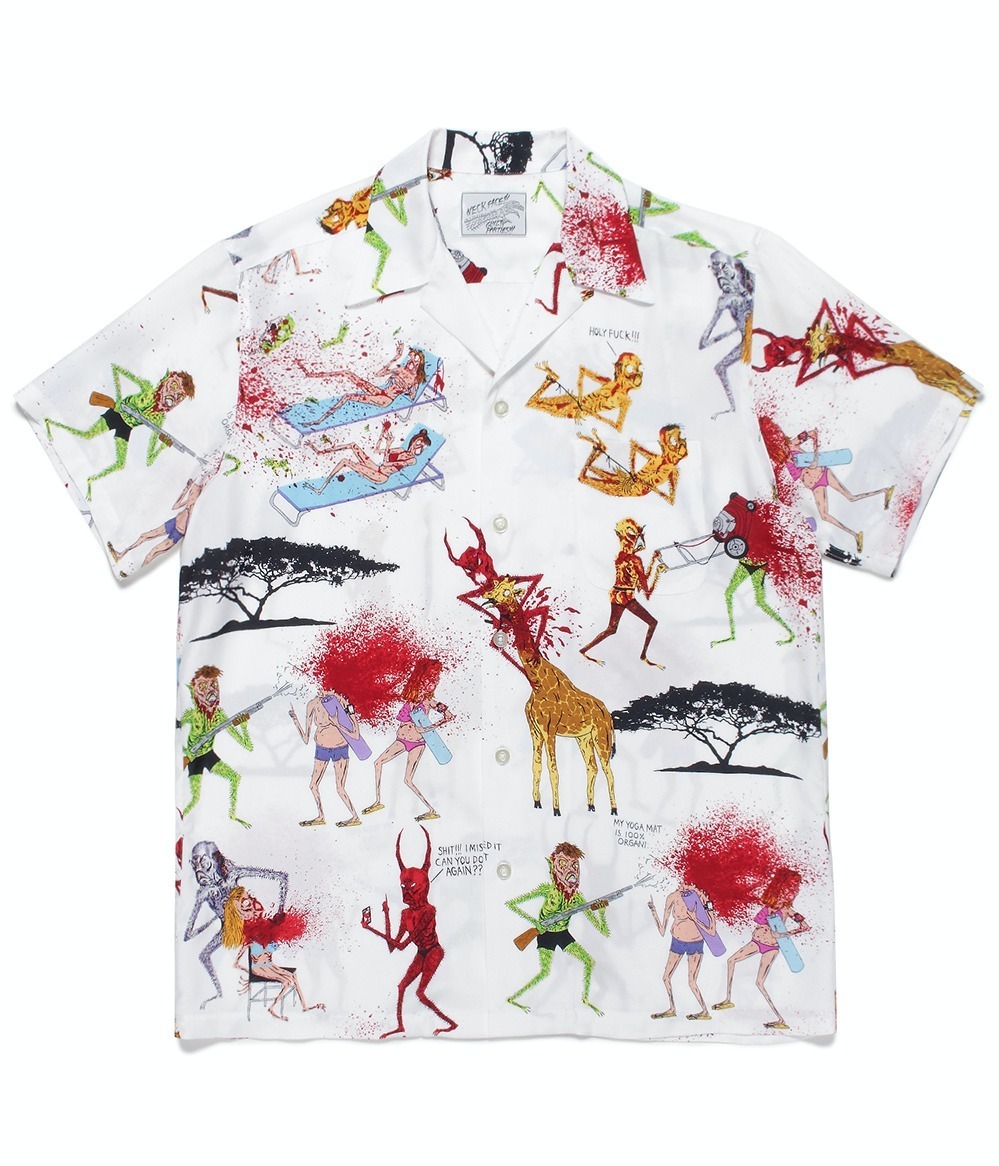 ワコマリア×ネック・フェイスのハワイアンシャツ、インパクトのある